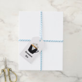 Persoonlijke zwarte smokingcadeautas voor bruidsjo cadeaulabel (Met Touw)