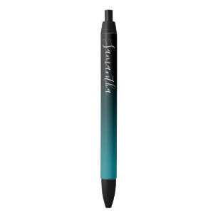 Persoonlijke Zwarte Teal Ombre Inkt Pen