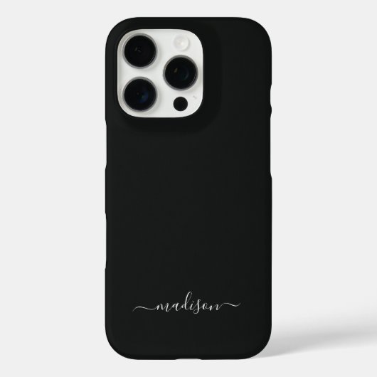 Persoonlijke zwarte telefoonhoes met eigen naam Case-Mate iPhone case (Achterkant)