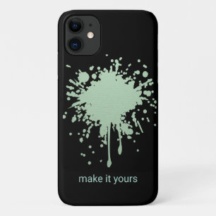Persoonlijke zwarte telefoonhoes met groene inktvl Case-Mate iPhone case