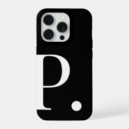 Persoonlijke zwarte telefoonhoes met initiële lett iPhone 15 pro case