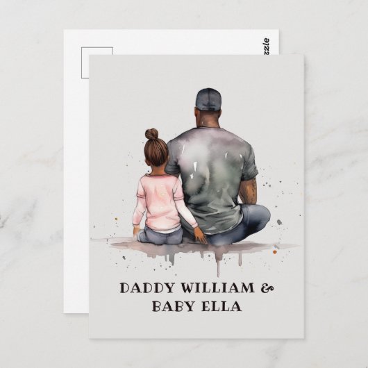 Persoonlijke Zwarte Vader en Dochter (5) Briefkaart (Voorkant / Achterkant)