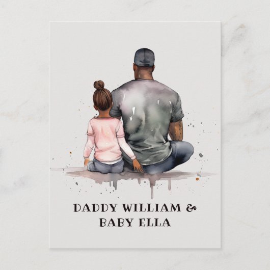 Persoonlijke Zwarte Vader en Dochter (5) Briefkaart (Voorkant)