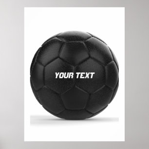 Persoonlijke Zwarte Voetbal Poster