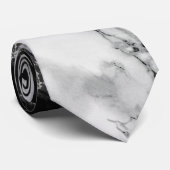 Persoonlijke zwarte witmarmer-Stropdas met Letter Stropdas (Opgerold)