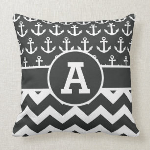 Persoonlijke zwarte witte Chevron-kleuren Kussen