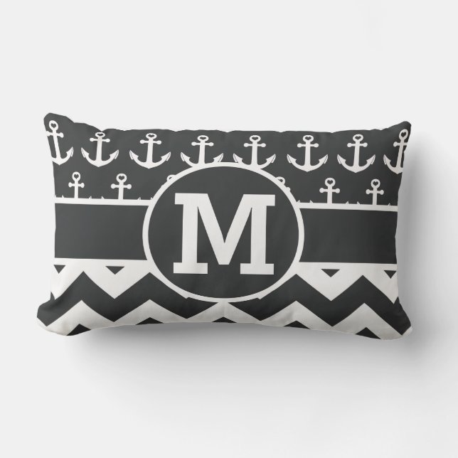 Persoonlijke zwarte witte Chevron-kleuren Kussen (Voorkant)