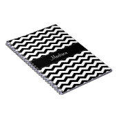 Persoonlijke zwarte witte Chevron spiral-laptop Notitieboek (Rechterzijde)
