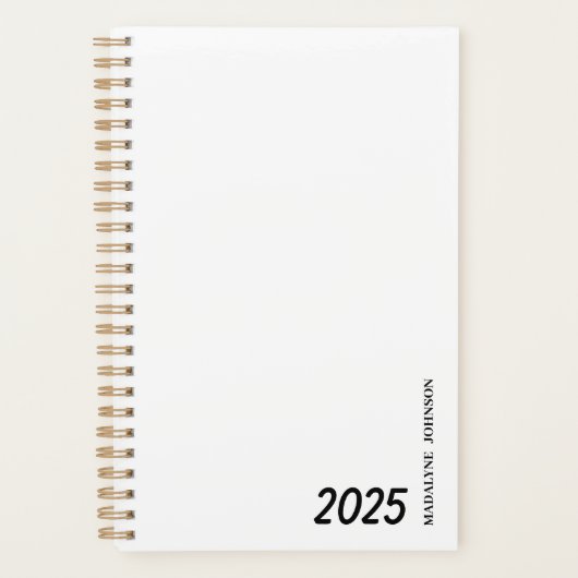 Persoonlijke Zwarte & Witte Gedateerde Mijn Dageli Planner (Voorkant)