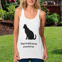 Persoonlijke Zwarte Witte Kat Moeder Familie Huisd Tanktop