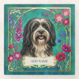 Persoonlijke Zwarte & Witte Lhasa Apso Onderzetter