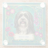 Persoonlijke Zwarte & Witte Lhasa Apso Onderzetter (Achterkant)