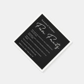 Persoonlijke zwarte witte lijst Weddenschappen Servet (Hoek)