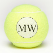 Persoonlijke Zwarte Witte Monogram Beginletters Tennisballen (Voorkant)