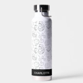 Persoonlijke Zwarte & Witte Onderwijs Doodle Waterfles (Links)