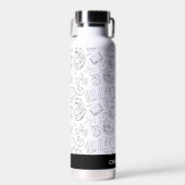 Persoonlijke Zwarte & Witte Onderwijs Doodle Waterfles (Voorkant)