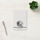 Persoonlijke zwarte witte pianomuzieknotities post-it® notes (Kantoor)