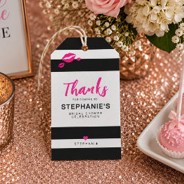 Persoonlijke Zwarte Witte Streep Bruidsdouche Cadeaulabel