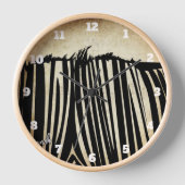 Persoonlijke Zwarte Zebra Wandklok (Voorkant)
