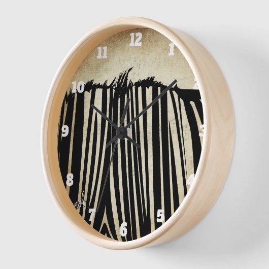Persoonlijke Zwarte Zebra Wandklok (Hoek)