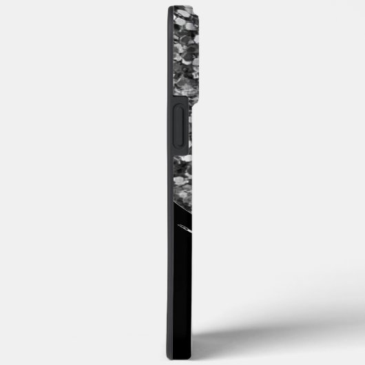 Persoonlijke zwarte zilver Glitter Sparkle Name Case-Mate iPhone Case (Achterkant / Rechts)