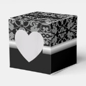 Persoonlijke zwarte & zilverdampkast voor hartslag bedankdoosjes (Voorkant Zijde)
