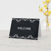 Persoonlijke zwarte zwenkbalk - Welkom Kaart (Gele Bloem)