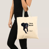 Persoonlijke zwartlabrador glimlachen tote bag (Voorkant (product))