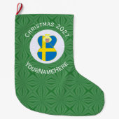 Persoonlijke Zweedse engel kerst vlag Grote Kerstsok (Voorkant)