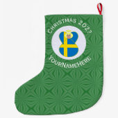 Persoonlijke Zweedse engel kerst vlag Grote Kerstsok (Achterkant)