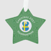 Persoonlijke Zweedse engel kerst vlag Ornament (achterkant)