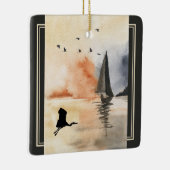 Persoonlijke zweefboot en vogelkerst keramisch ornament (Rechts)