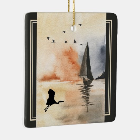 Persoonlijke zweefboot en vogelkerst keramisch ornament (Rechts)