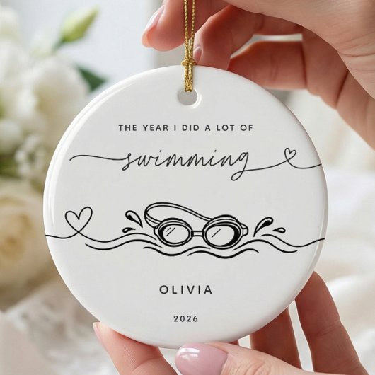 Persoonlijke Zwem Kerst Ornament