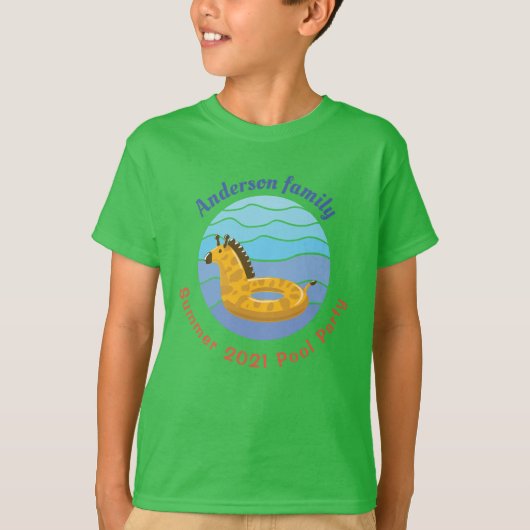 Persoonlijke zwembad t-shirt (Voorkant)