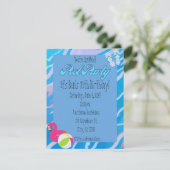 Persoonlijke zwembadfeest uitnodiging (Staand voorkant)