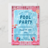 Persoonlijke zwembadfeest verjaardagsuitnodiging kaart (Voorkant)