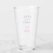 Persoonlijke zwembadfeeststemming Flamingo drinkgl Glas (Achterkant)