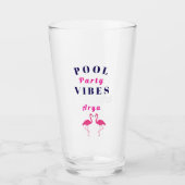 Persoonlijke zwembadfeeststemming Flamingo drinkgl Glas (Voorkant)