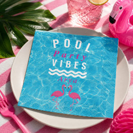 Persoonlijke zwembadfeeststemming Flamingo servet
