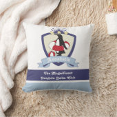 Persoonlijke zwemclub Crest Cute Penguin Kinder Kussen (Deken)