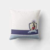 Persoonlijke zwemclub Crest Cute Penguin Kinder Kussen (Achterkant)