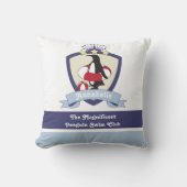 Persoonlijke zwemclub Crest Cute Penguin Kinder Kussen (Voorkant)