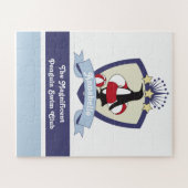 Persoonlijke zwemclub Crest Cute Penguin Kinder Legpuzzel (Horizontaal)