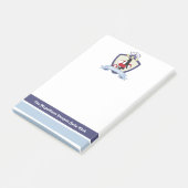 Persoonlijke zwemclub Crest Cute Penguin Kinder Post-it® Notes (Schuin)