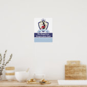 Persoonlijke zwemclub Crest Cute Penguin Kinder Poster (Keuken)