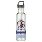 Persoonlijke zwemclub Crest Cute Penguin Kinder Waterfles (Voorkant)