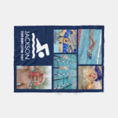 Persoonlijke zwemfoto-Collage-zwemnaam Fleece Deken (Voorkant (Horizontaal))