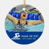 Persoonlijke zwemfoto Kerstmis Keramisch Ornament (Voorkant)