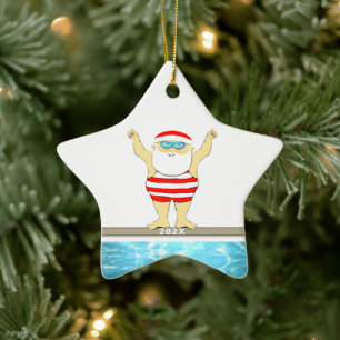 Persoonlijke Zwemmer Zwemmen Keramisch Ornament